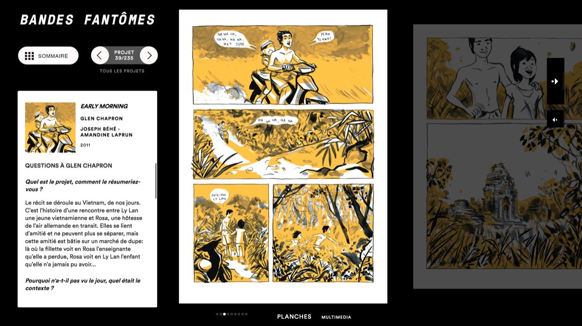 ⭐⭐⭐ Manu Lechat- Webdesigner, intégrateur, développeur Web freelance Mise en page et programmation d'un module de lecture de Bd numérique - Interface muséographie dans le cadre d'une exposition. En partenariat avec le festival Pulp à la Ferme du Buisson. ⭐⭐⭐ Manu Lechat- Webdesigner, intégrateur, développeur Web freelance Mise en page et programmation d'un module de lecture de Bd numérique - Interface muséographie dans le cadre d'une exposition. En partenariat avec le festival Pulp à la Ferme du Buisson.