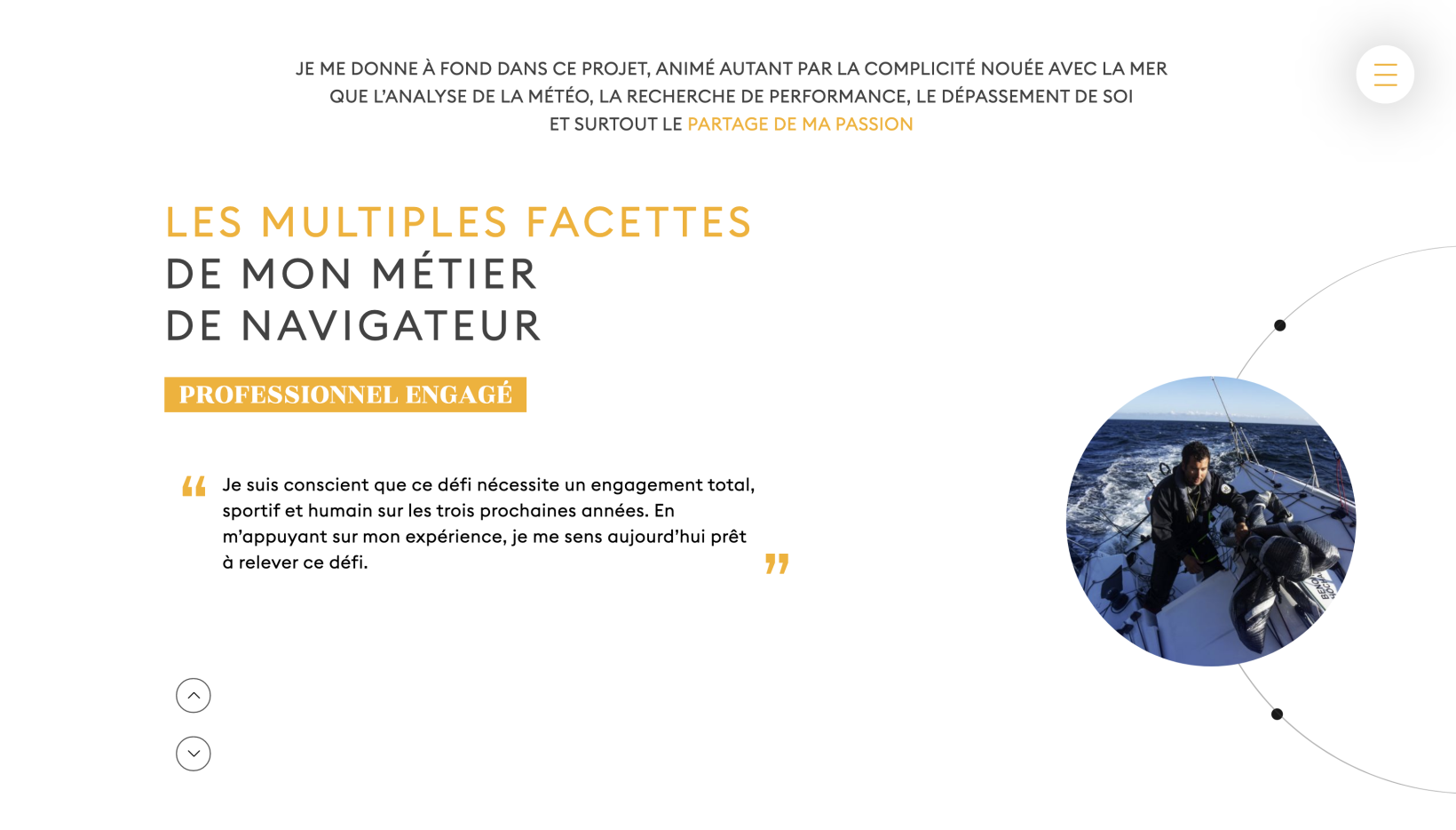 ⭐⭐⭐ Manu Lechat- Webdesigner, intégrateur, développeur Web freelance Réalisation du Site internet du skipper Benoit Hochart - 'La chaîne de l'espoir'. Présentation du projet, du skipper et de ses partenaires. J'ai réalisé la programmation des templates du site. Le contenu du site est intégralement administrable via le Cms Kirby. ⭐⭐⭐ Manu Lechat- Webdesigner, intégrateur, développeur Web freelance Réalisation du Site internet du skipper Benoit Hochart - 'La chaîne de l'espoir'. Présentation du projet, du skipper et de ses partenaires. J'ai réalisé la programmation des templates du site. Le contenu du site est intégralement administrable via le Cms Kirby.