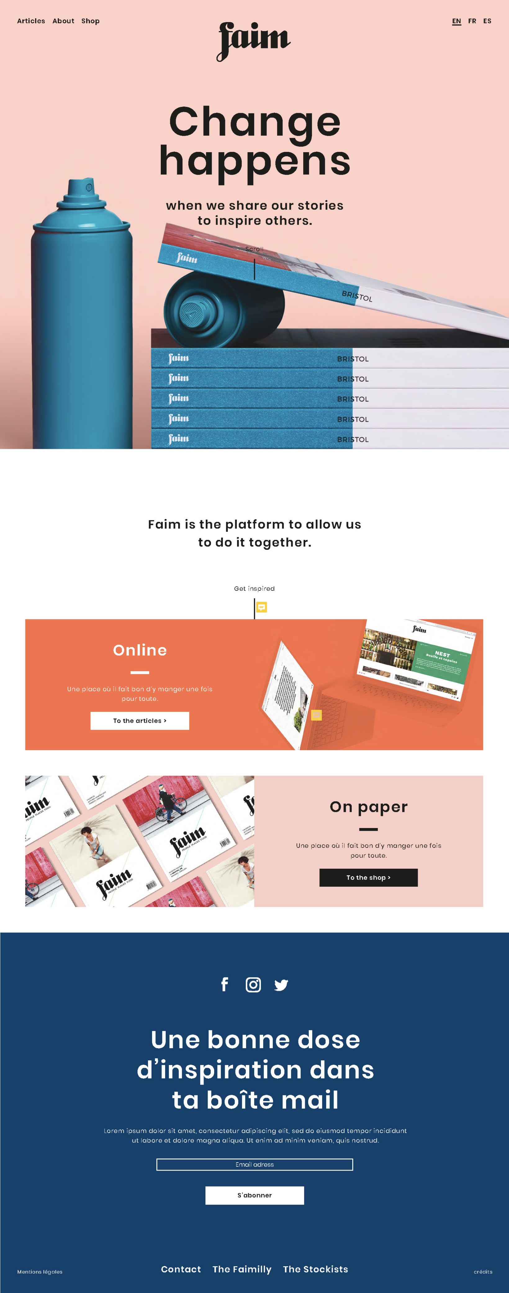 ⭐⭐⭐ Manu Lechat- Webdesigner, intégrateur, développeur Web freelance Développement front-end du site 'Faim-magazine'. Mise en page responsive du site. ⭐⭐⭐ Manu Lechat- Webdesigner, intégrateur, développeur Web freelance Développement front-end du site 'Faim-magazine'. Mise en page responsive du site.