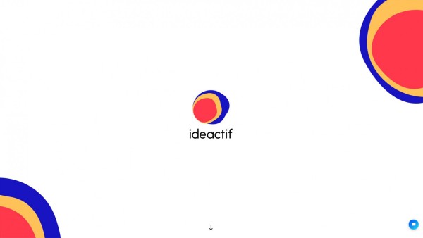 Développement front-end du site de l'agence Ideactif. Mise en page pixel-perfect et responsive. animation Svg des éléments de la charte graphique de l'agence.