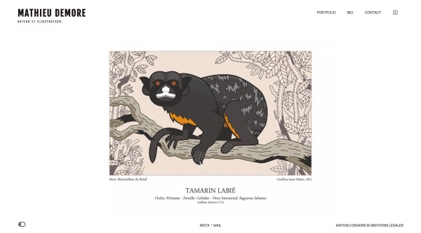 Webdesign et programmation du portfolio de l'illustrateur. Réalisation d'un graphisme simple et intuitif. Mise en page responsive sur-mesure. L'ensemble du site est administrable via le cms Wordpress.